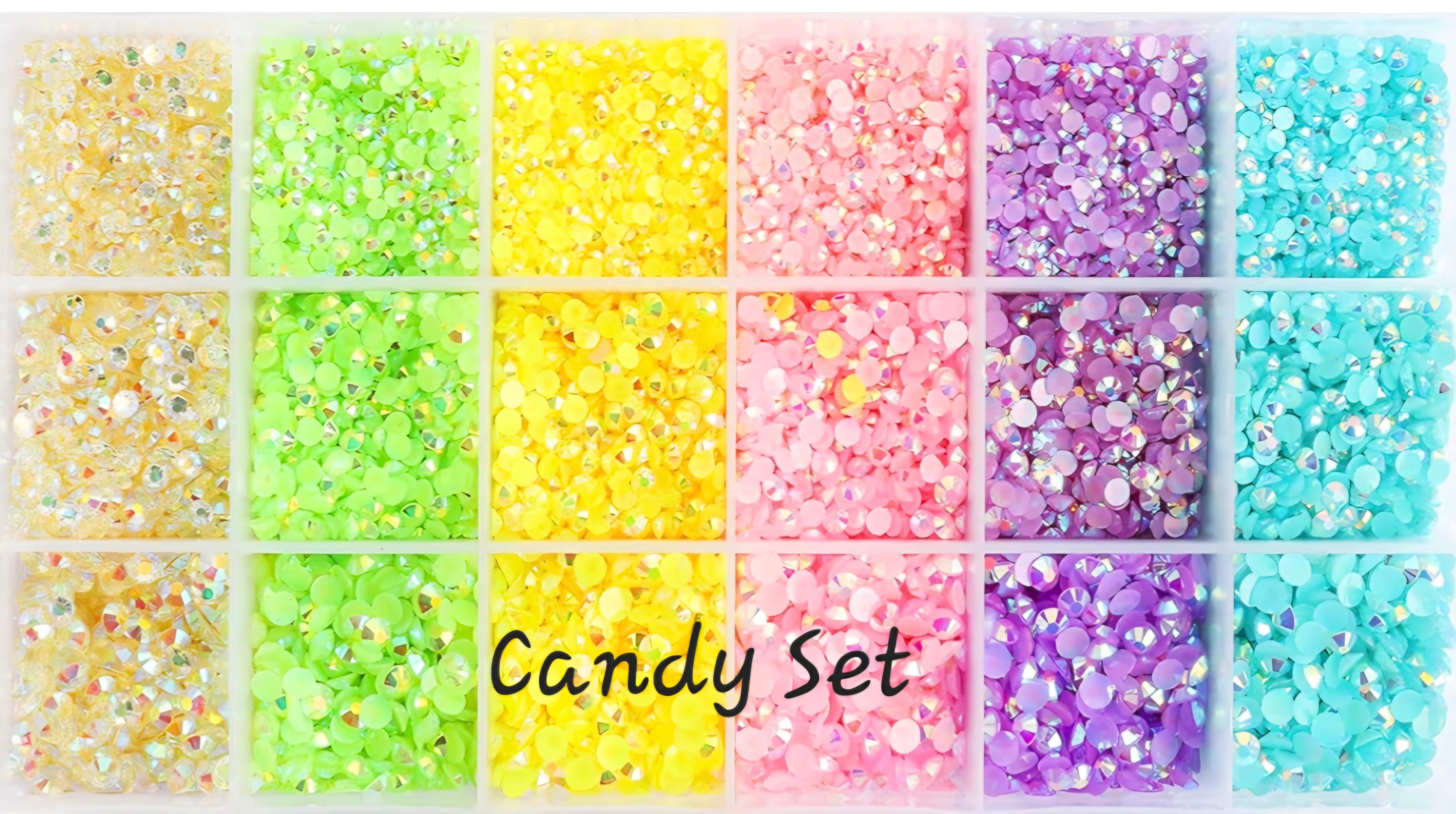 22000 Mixed Size Multi Colored Rhinestones 3mm, 4mm, 5mm.