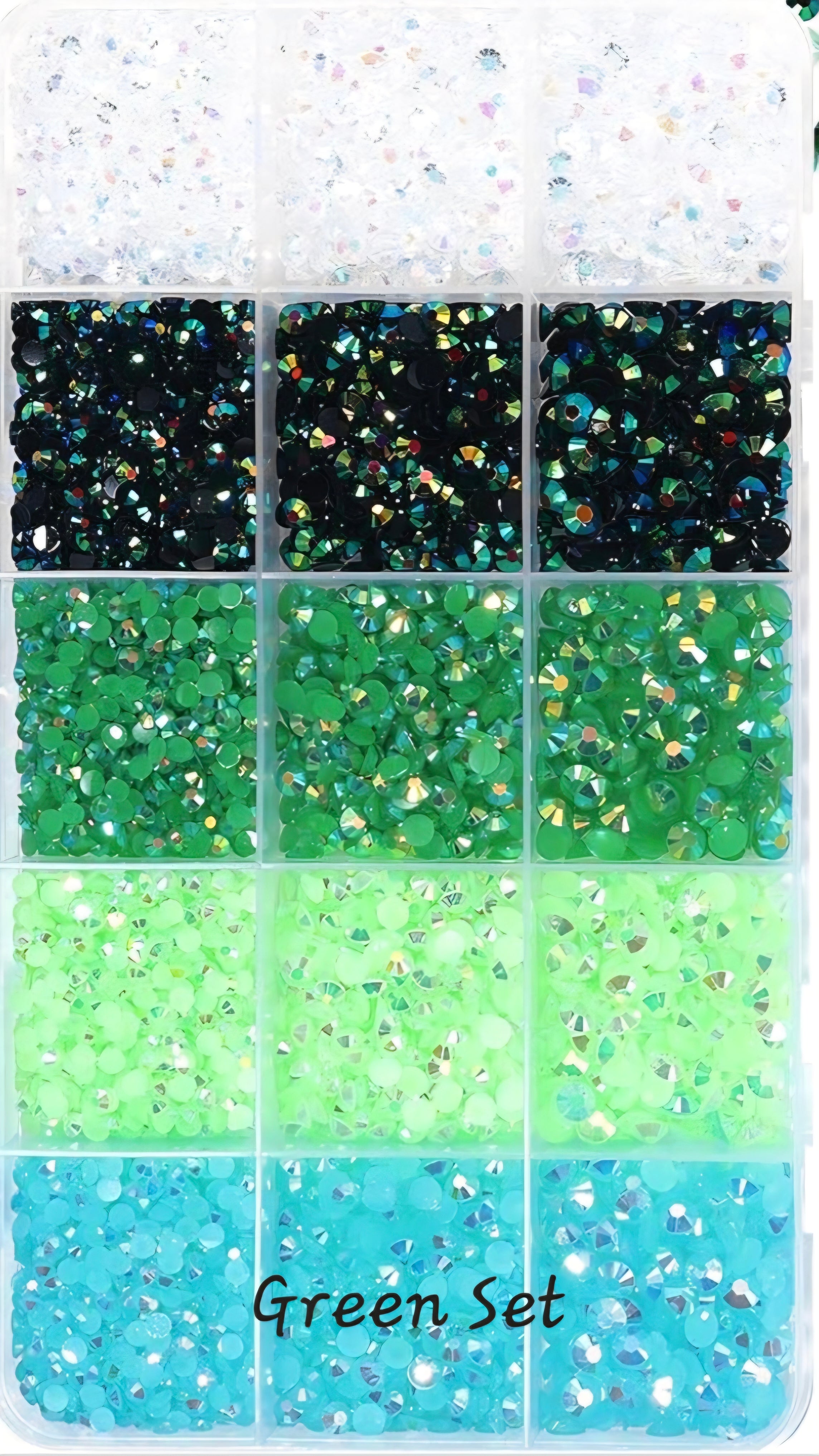 22000 Mixed Size Multi Colored Rhinestones 3mm, 4mm, 5mm.