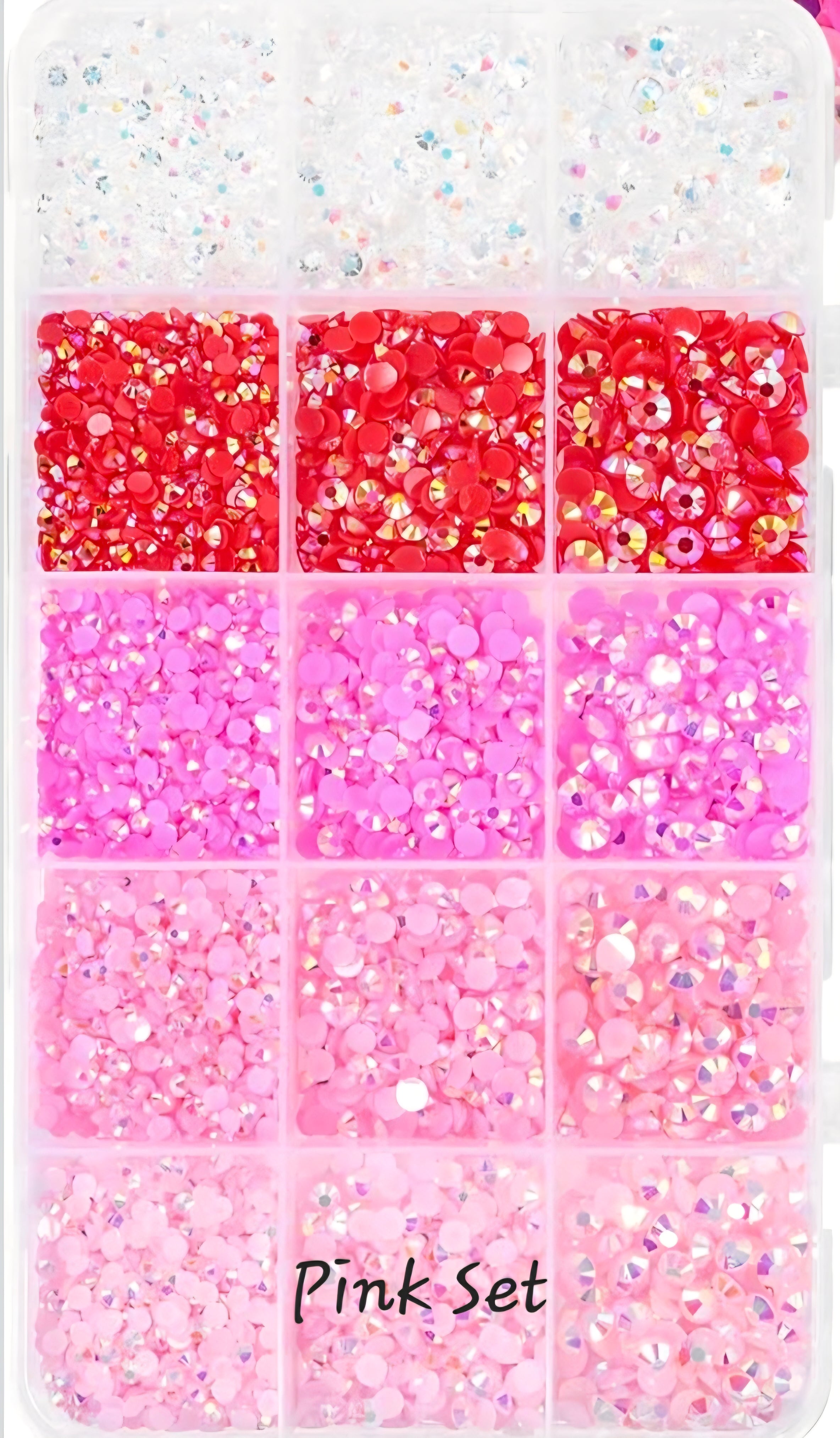22000 Mixed Size Multi Colored Rhinestones 3mm, 4mm, 5mm.