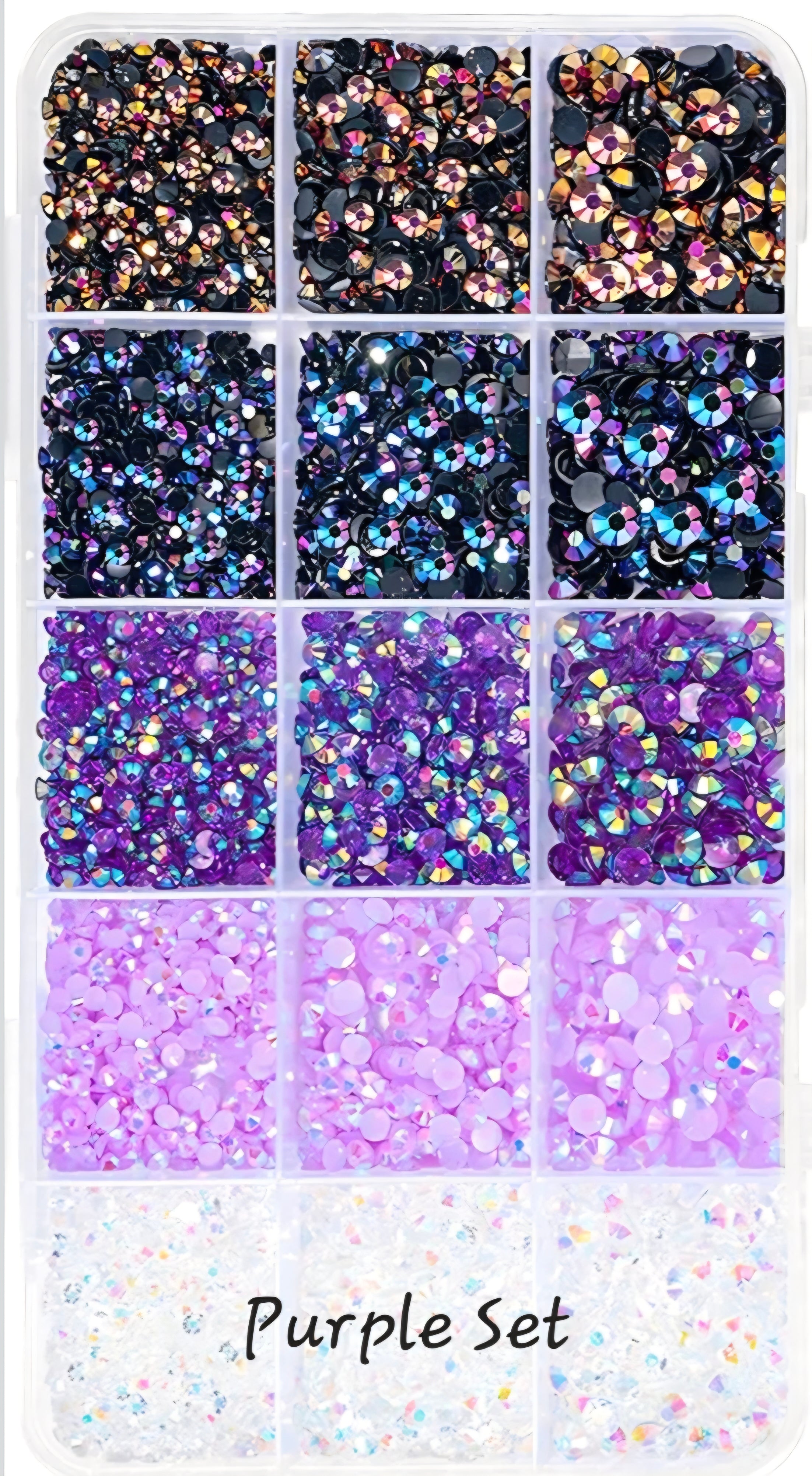 22000 Mixed Size Multi Colored Rhinestones 3mm, 4mm, 5mm.