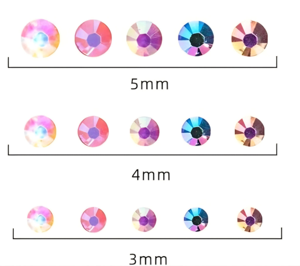 22000 Mixed Size Multi Colored Rhinestones 3mm, 4mm, 5mm.