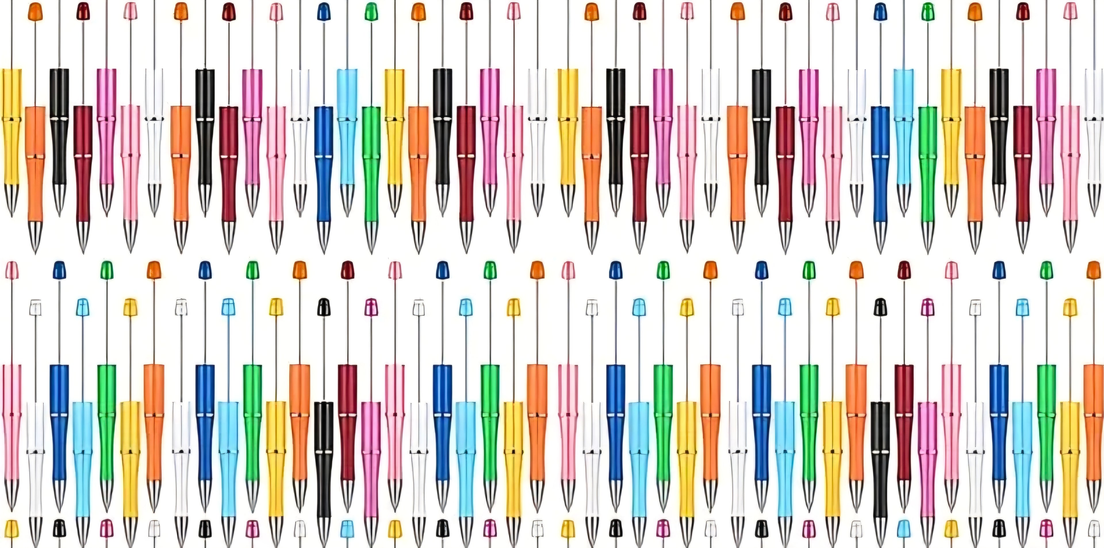 Assorted DIY beadable pen blanks in multiple colors for bead crafting and gifts