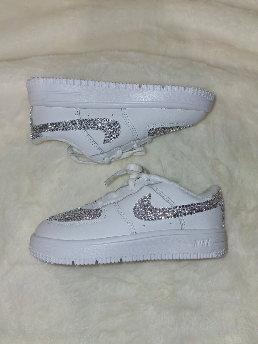 Custom full bling rhinestone Air Force One sneakers by Dressed and Done