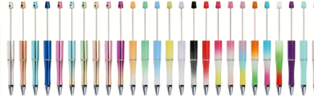 Refillable beadable pen blanks with gradient designs compatible with silicone focal beads