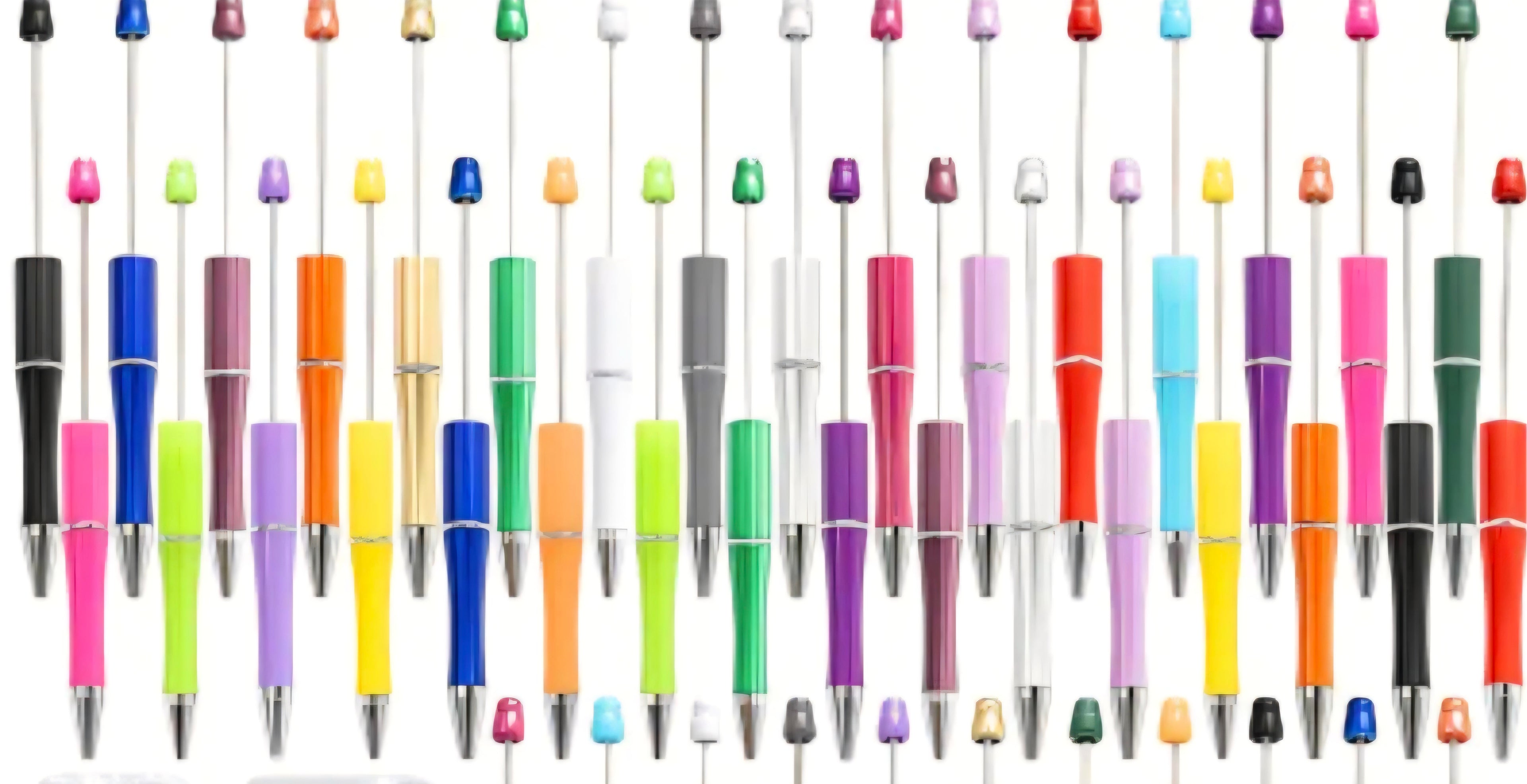 Bulk pack of 10 beadable ballpoint pen blanks for DIY silicone bead and rhinestone designs
