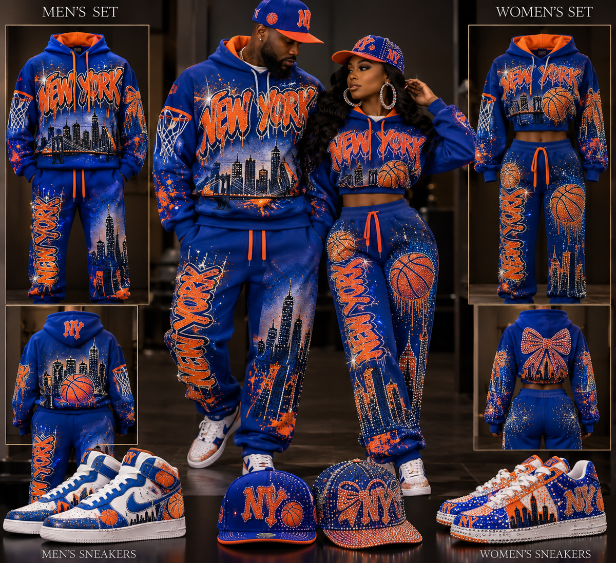 Women's Custom NYC Basketball-Inspired Sweatsuit | Cropped or Regular Hoodie | New York Streetwear