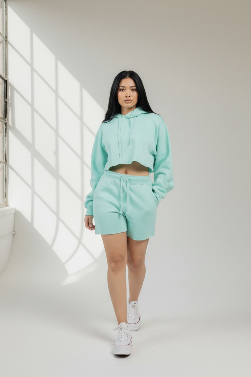 Heavy Blend Hooded Crop-Top Sweat Suit