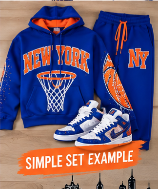 Women's Custom NYC Basketball-Inspired Sweatsuit | Cropped or Regular Hoodie | New York Streetwear