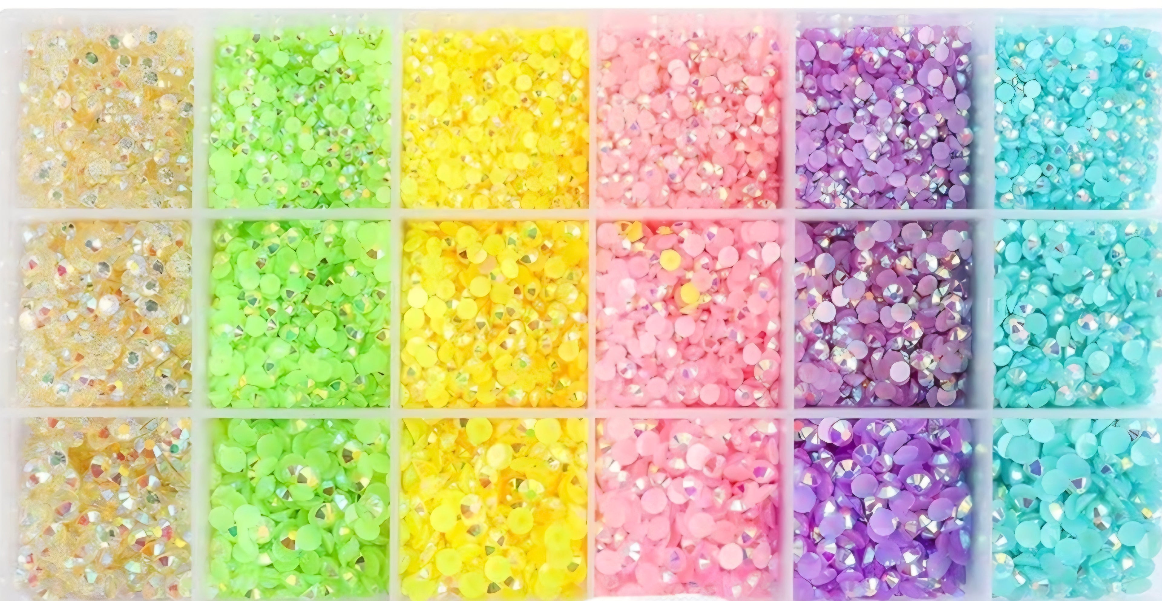 Pastel mixed size flatback resin rhinestones bulk pack for DIY crafts