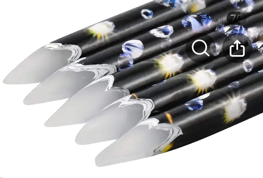 Set of white wax black base pencils for rhinestone picking 