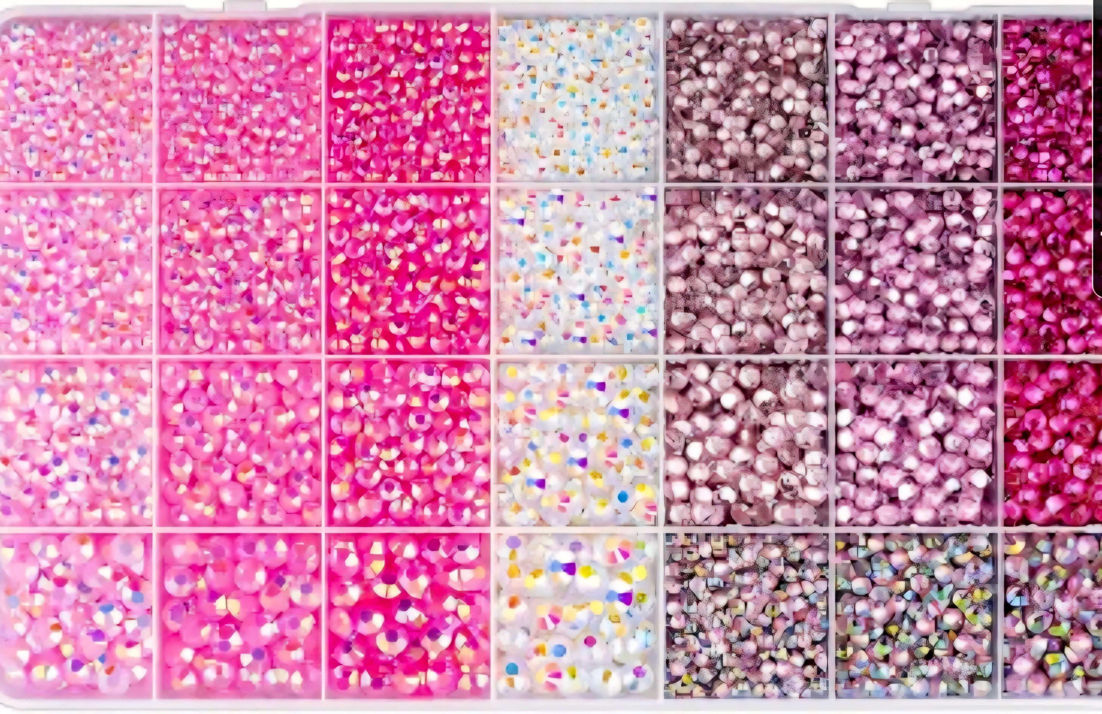 Pink mixed color and mixed size flatback resin rhinestones bulk pack for DIY crafts