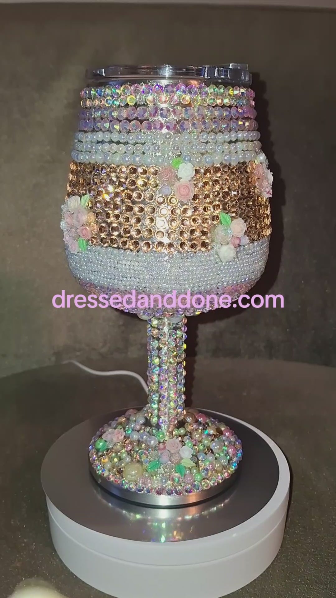 Custom Rhinestone Tumbler Personalized Bling Cup, Handmade Bedazzled Stainless Steel Orca Tumbler 15oz