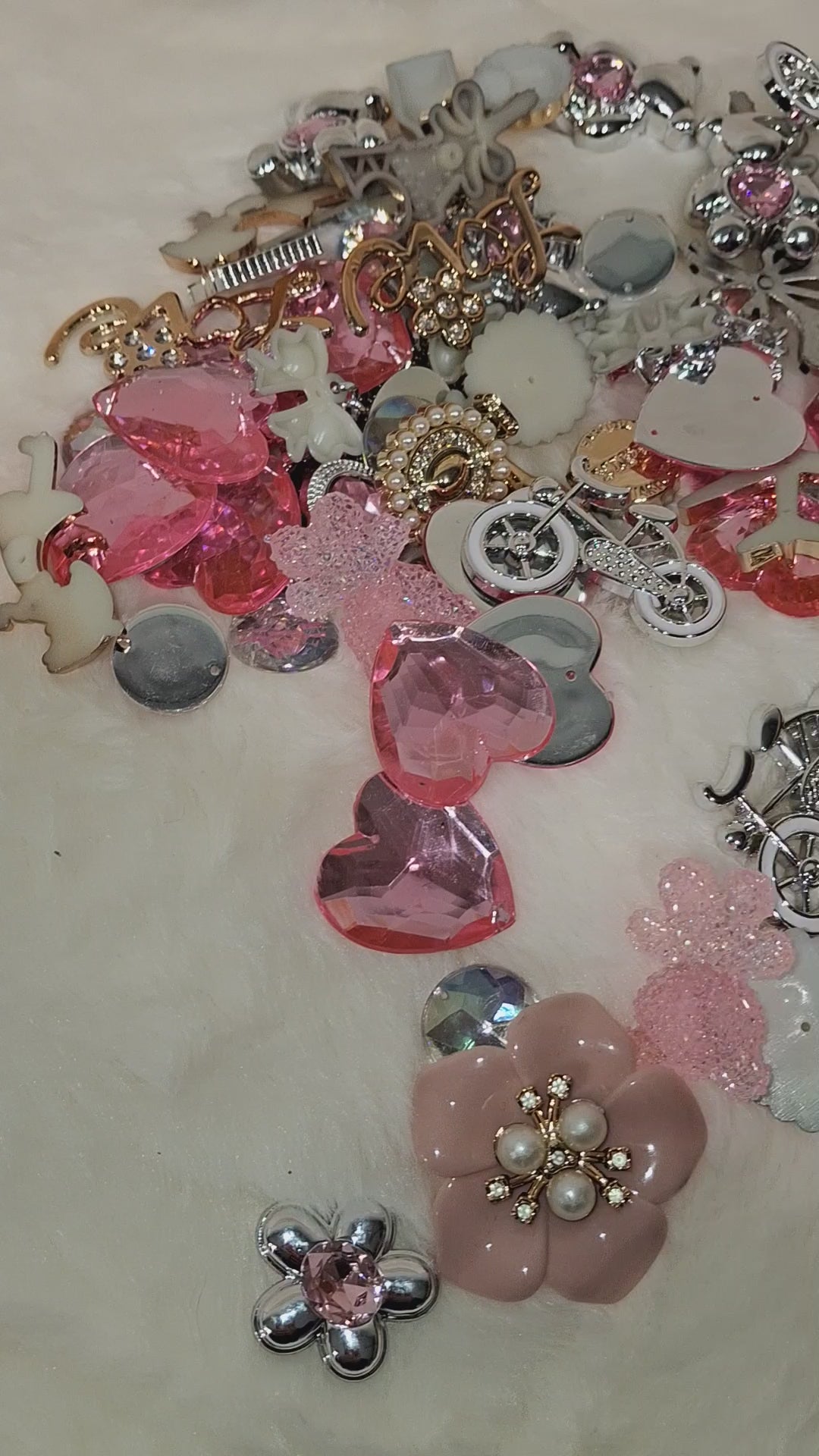 Pink silver and gild charms for DIY crafts