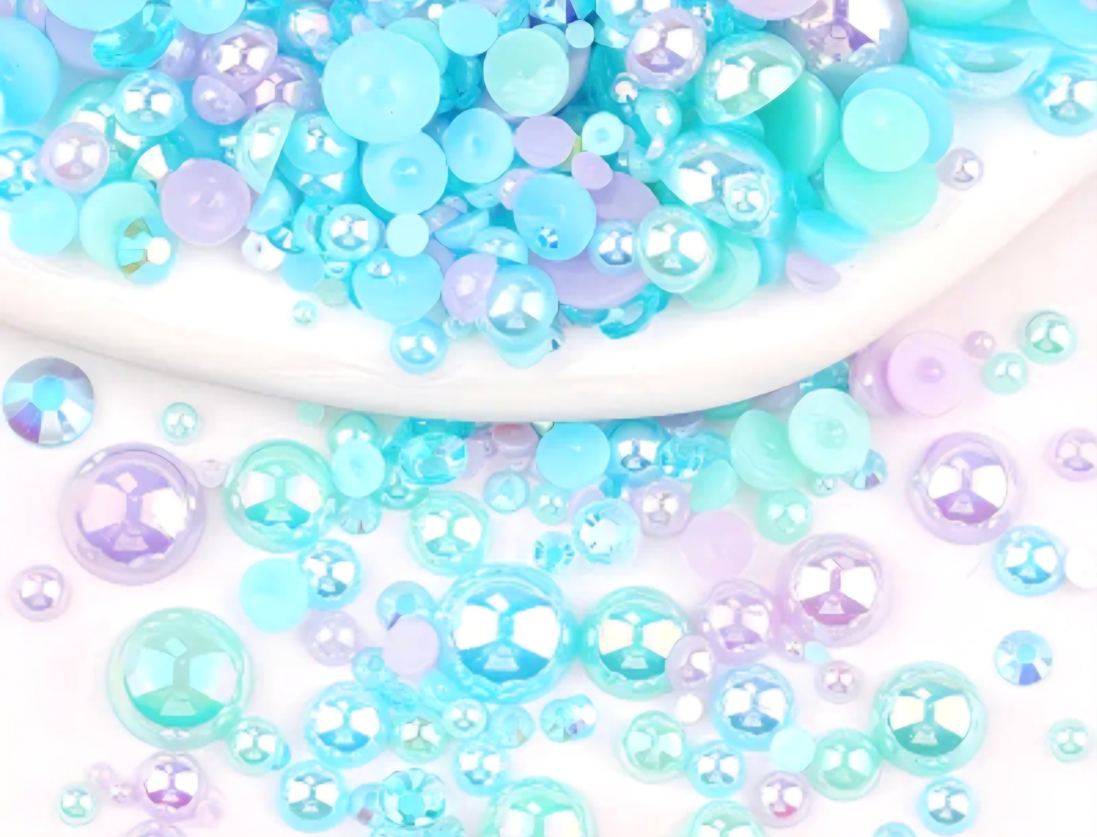 Light colored purple and blue pearls for crafts