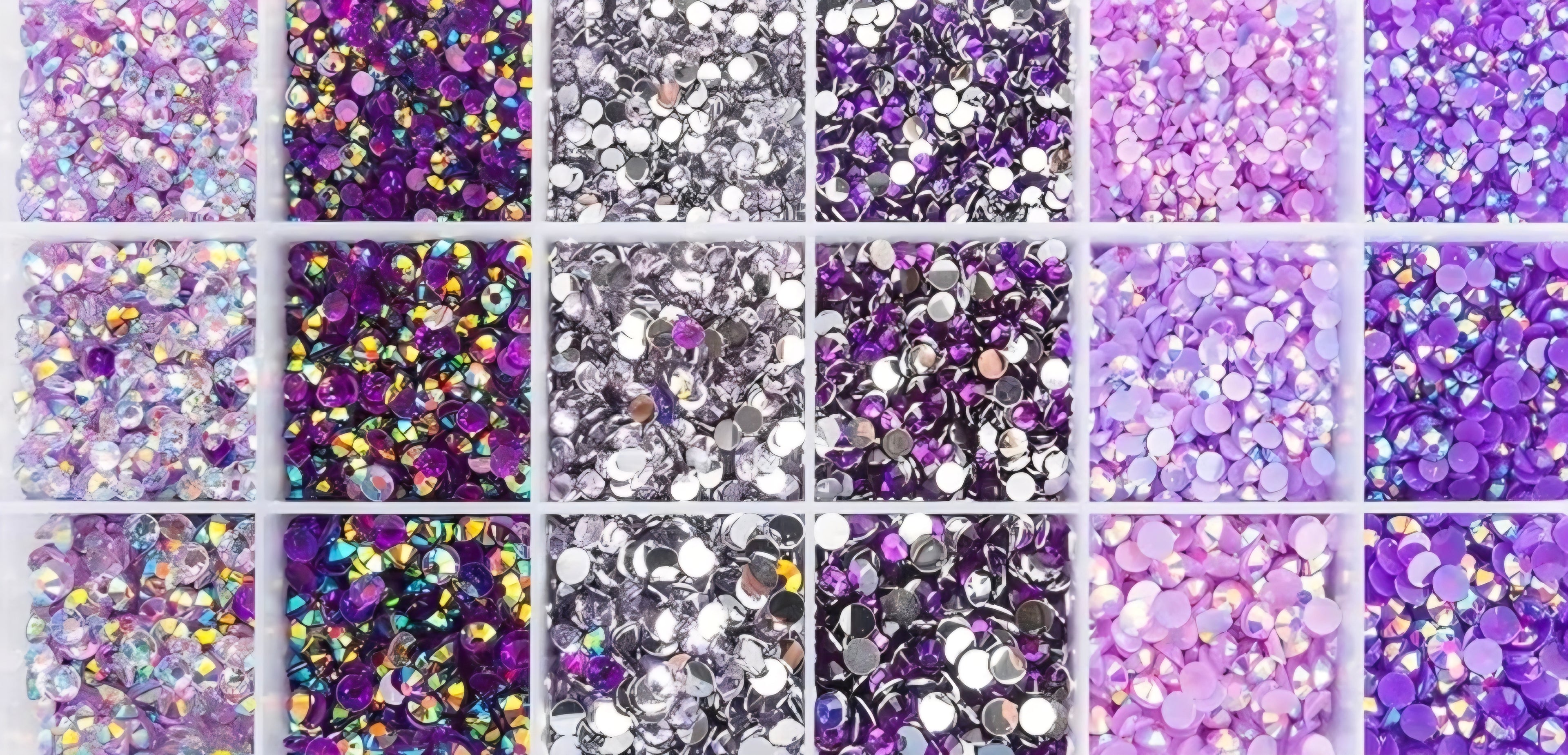 Purple mixed size flatback resin rhinestone pack for DIY crafts