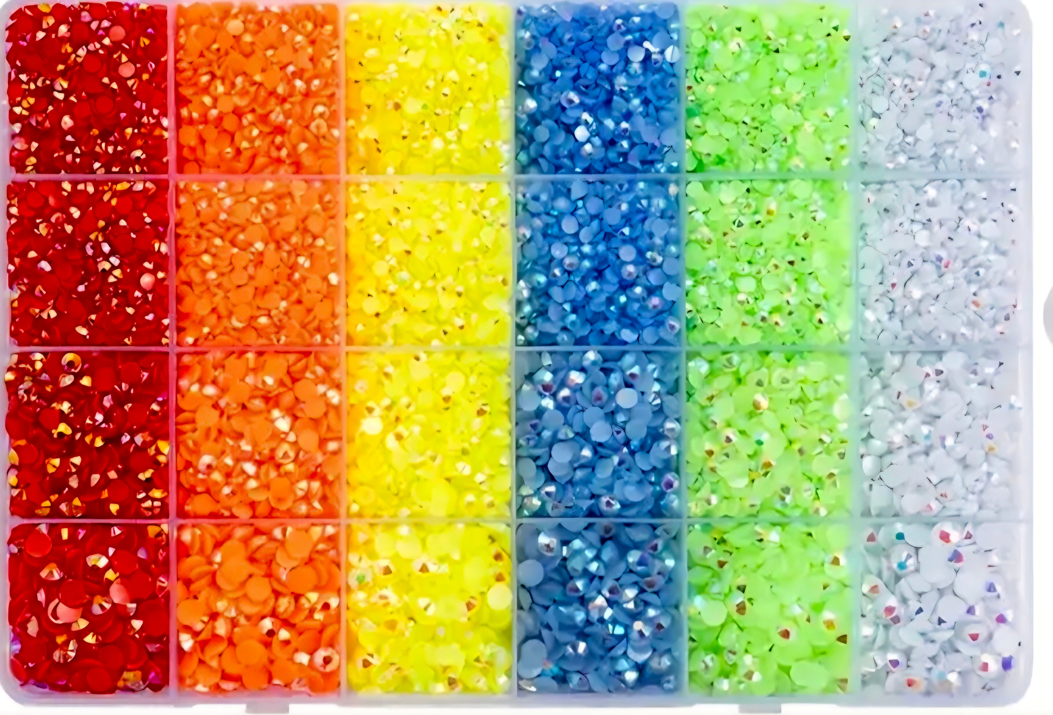 Rainbow mixed size flatback resin rhinestones bulk pack for DIY crafts