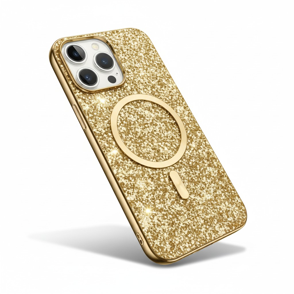 iPhone 17 Pro Max 16 15 Mag Safe Magnetic Bling Glitter Hard Phone Case