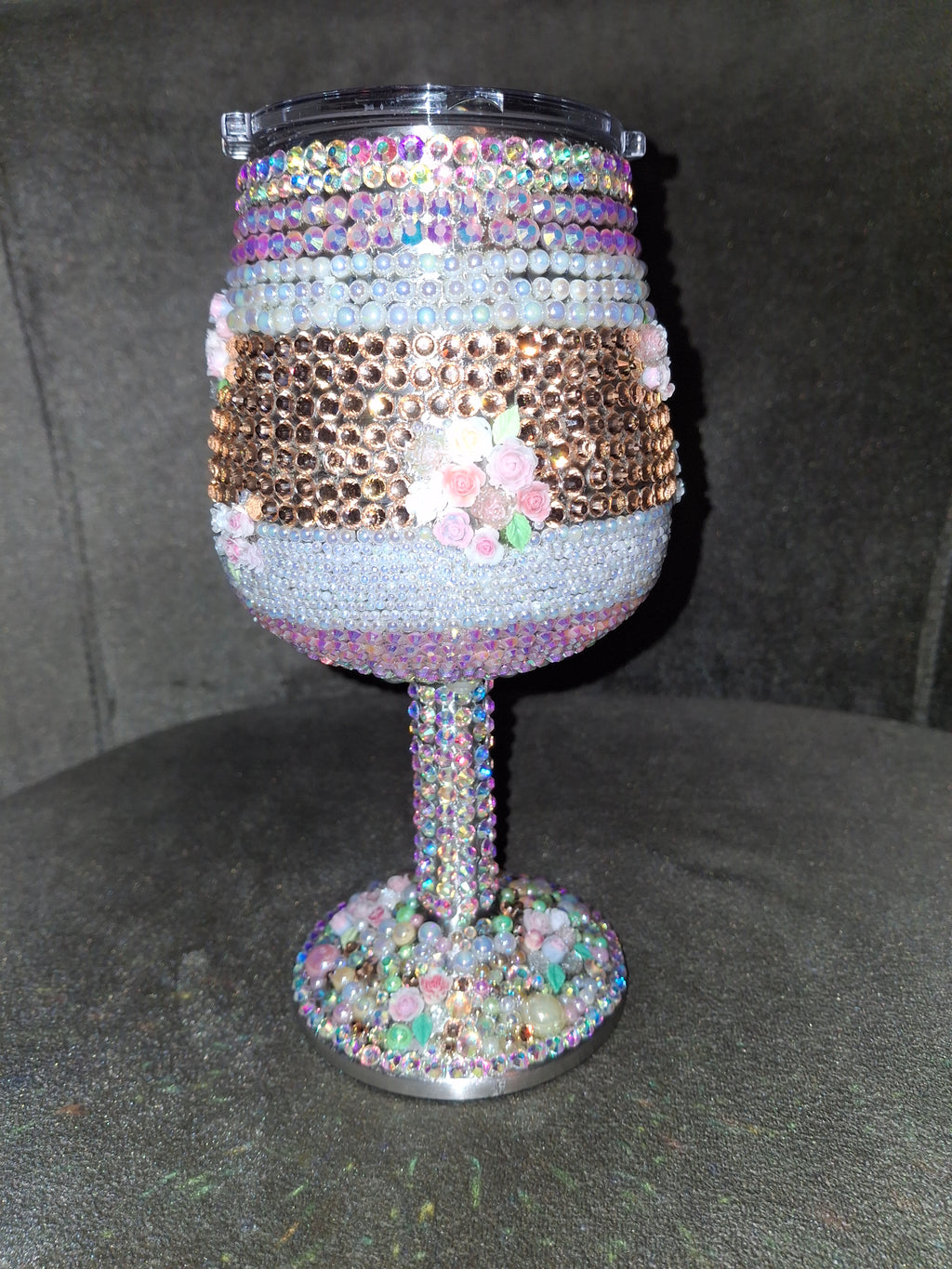 Bling Stemmed Tumblers | Custom Rhinestone & Pearl Embellished Drinkware