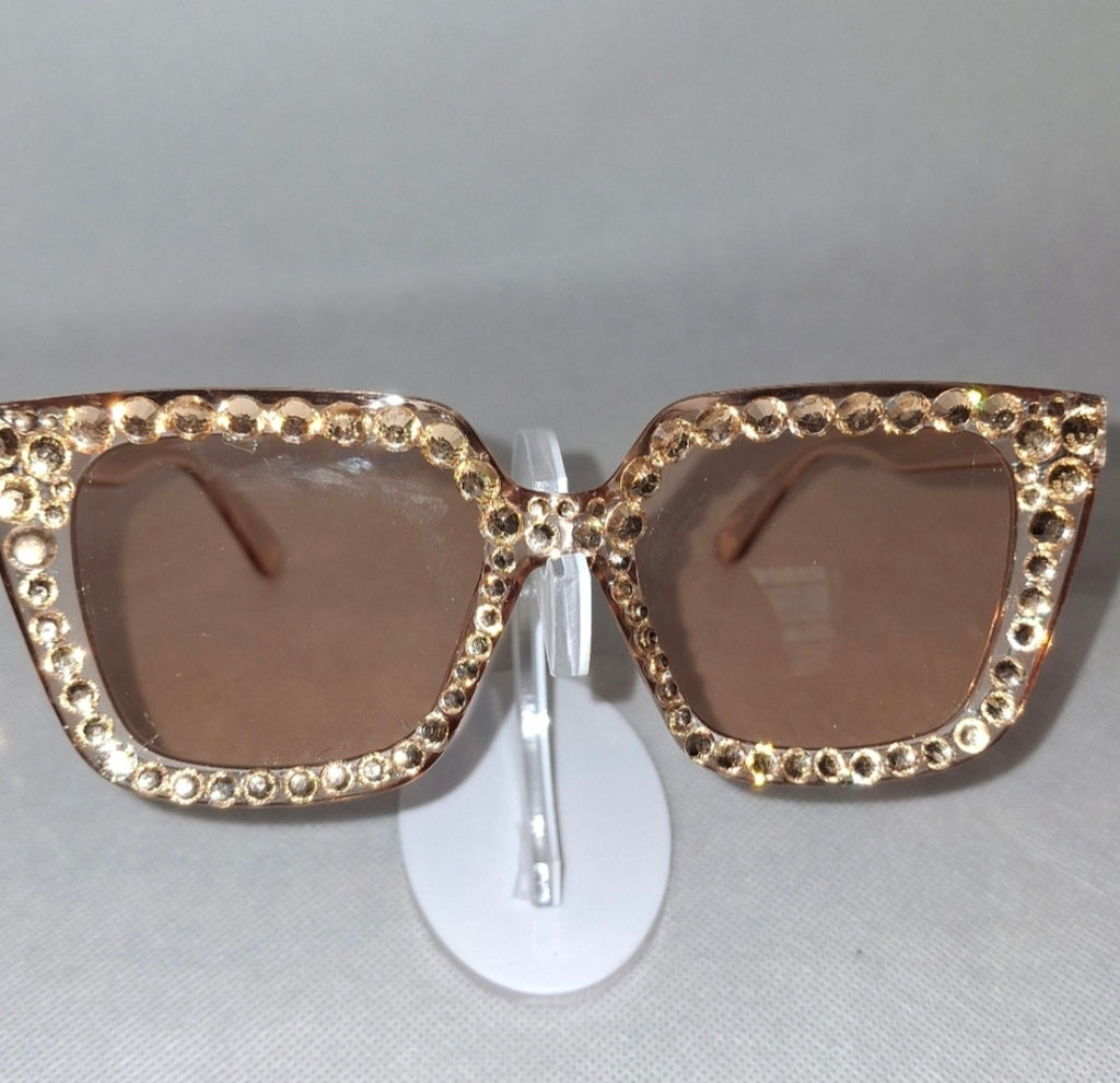 Chic Oversized Rhinestones Square Frame Sunglasses