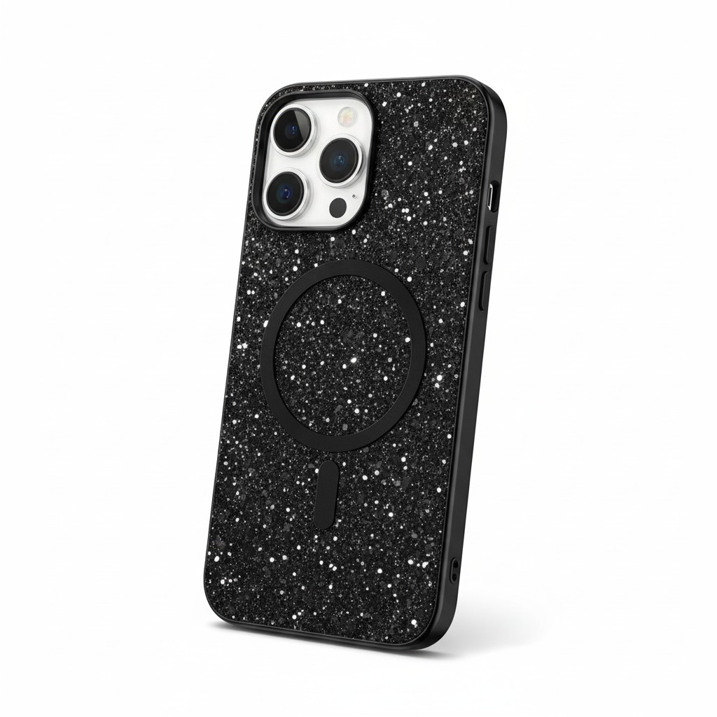 iPhone 17 Pro Max 16 15 Mag Safe Magnetic Bling Glitter Hard Phone Case