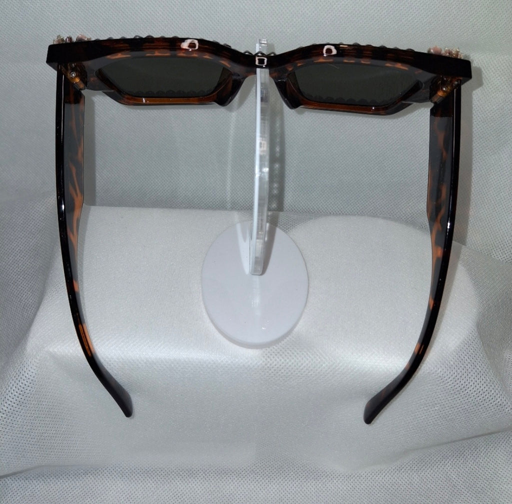 Luxury Embellished Square Framed Women's Sunglasses