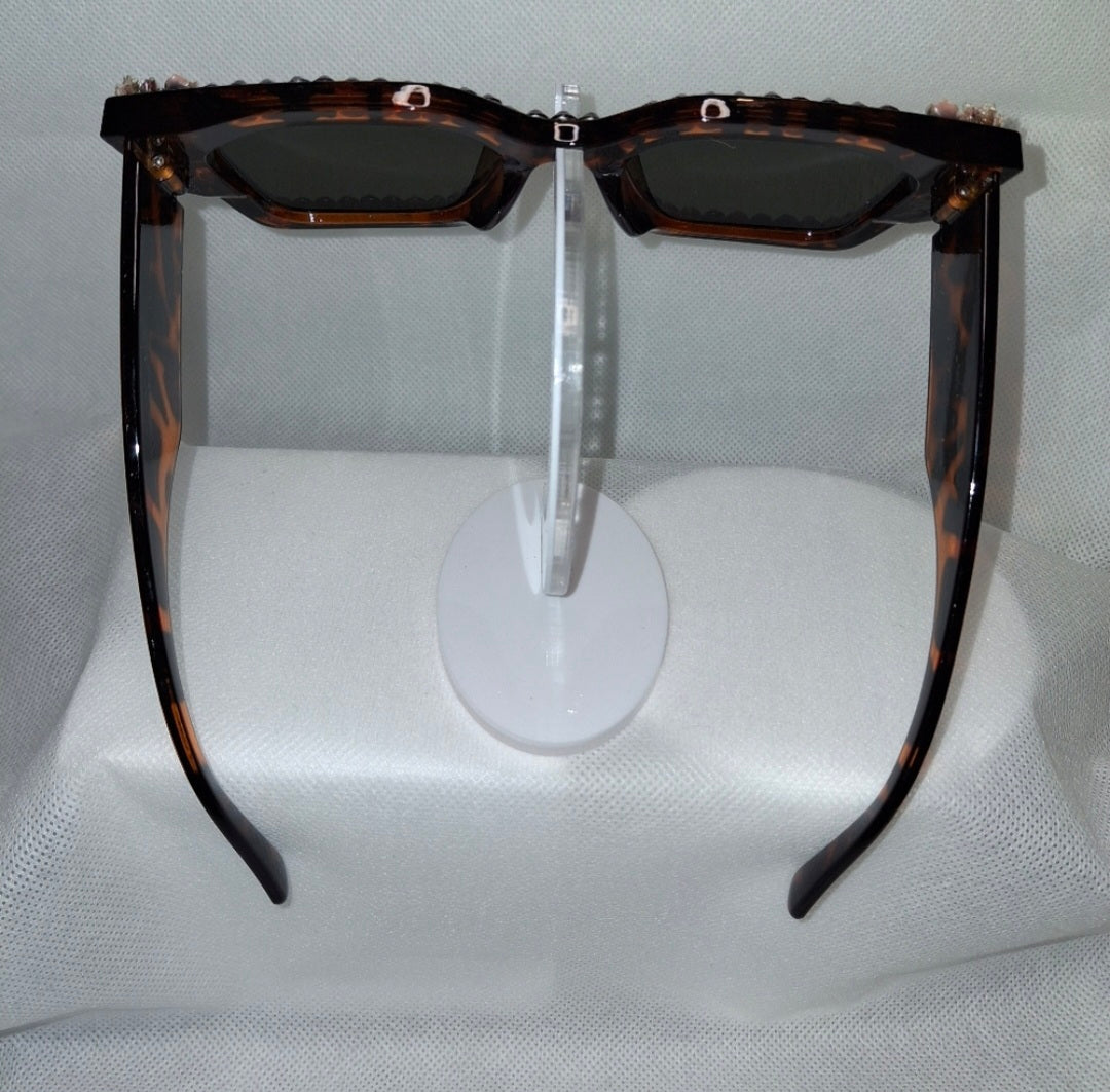 Luxury Embellished Square Framed Women's Sunglasses