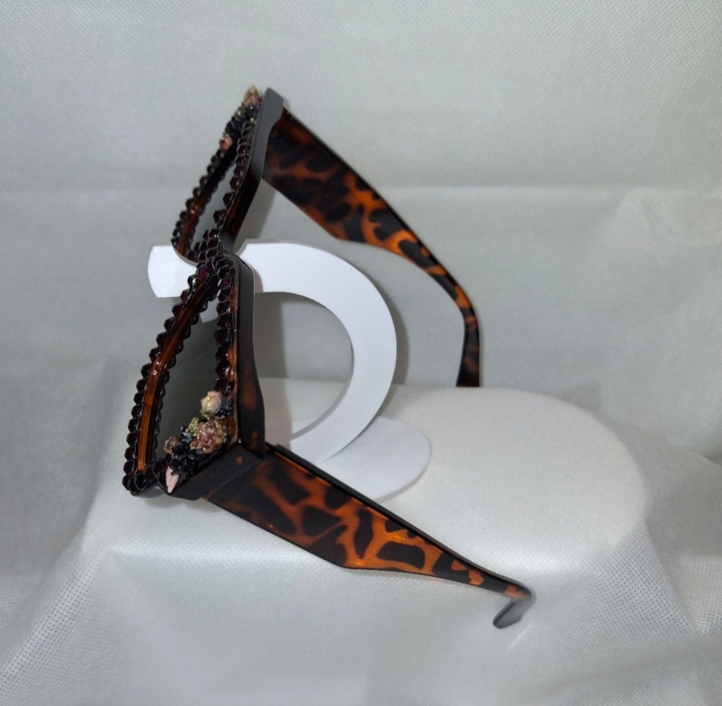 Luxury Embellished Square Framed Women's Sunglasses