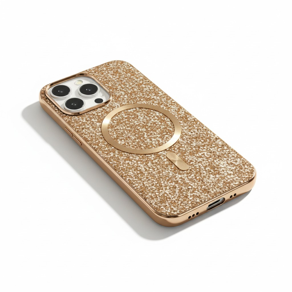 iPhone 17 Pro Max 16 15 Mag Safe Magnetic Bling Glitter Hard Phone Case
