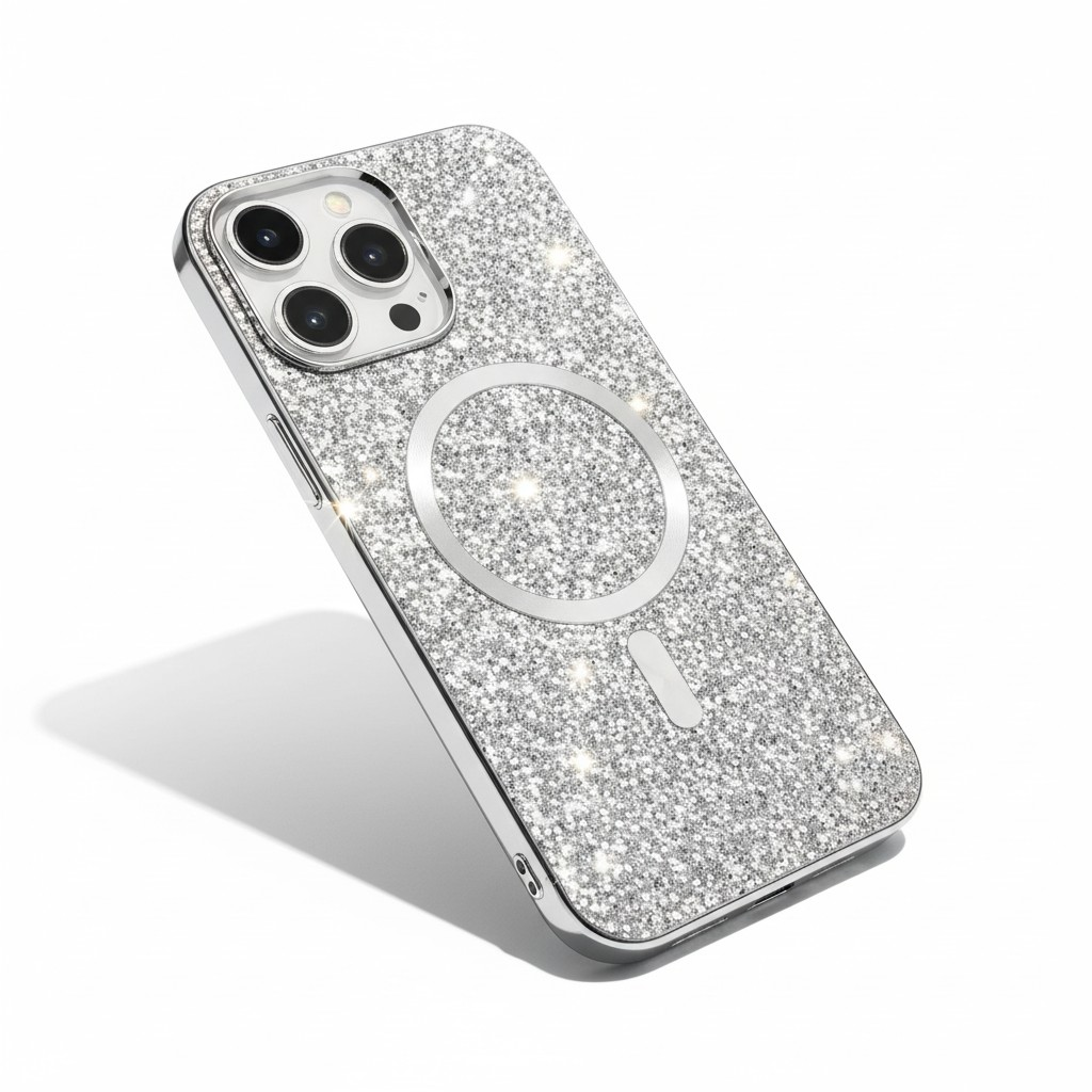 iPhone 17 Pro Max 16 15 Mag Safe Magnetic Bling Glitter Hard Phone Case
