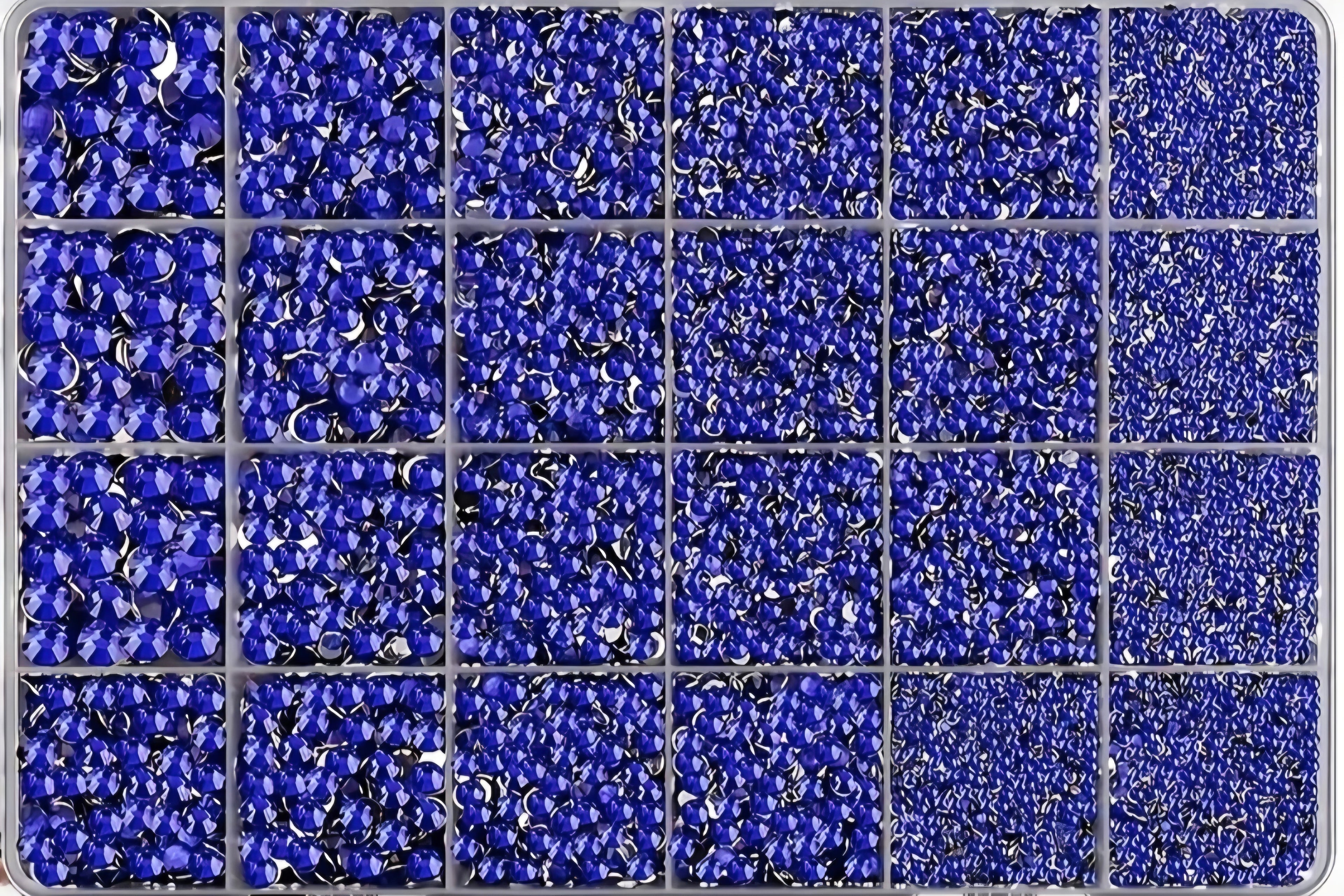Royal blue mixed size flatback resin rhinestone pack for DIY crafts