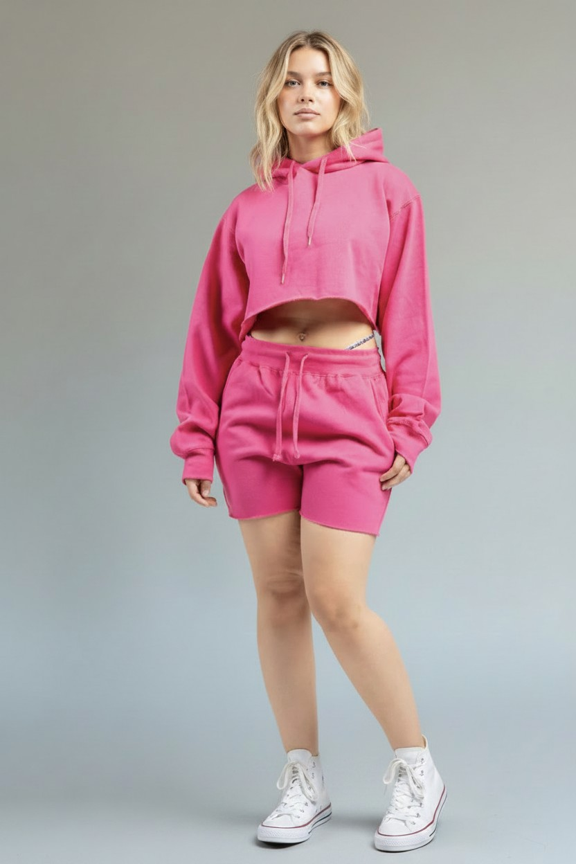 Heavy Blend Hooded Crop-Top Sweat Suit