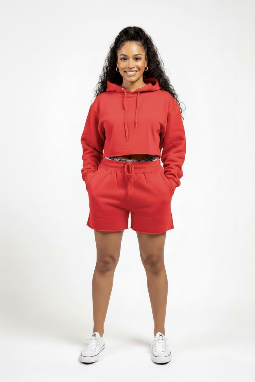 Heavy Blend Hooded Crop-Top Sweat Suit