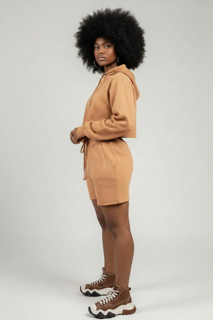 Heavy Blend Hooded Crop-Top Sweat Suit